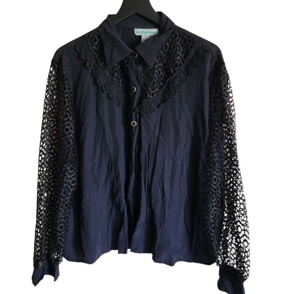 Vintage Plus Size Blouse in Black – 3X - Picture 1 of 14